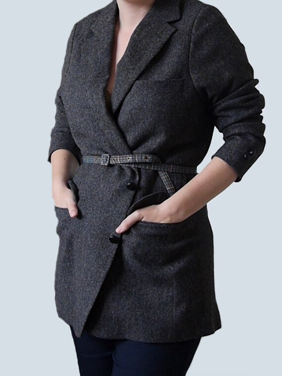 Oversized Brooks Brothers Wool Tweed Menswear Bla… - image 2