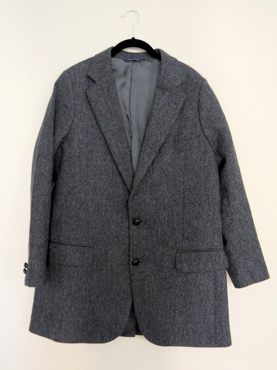 Oversized Brooks Brothers Wool Tweed Menswear Bla… - image 3