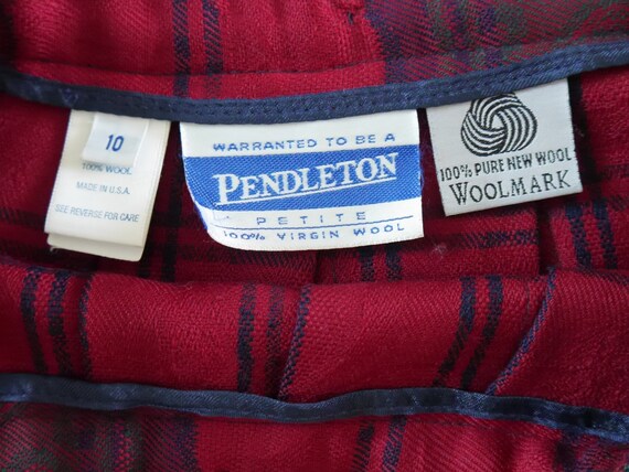 Vintage 90s Pendleton Pleated Plaid A-Line Midi S… - image 2