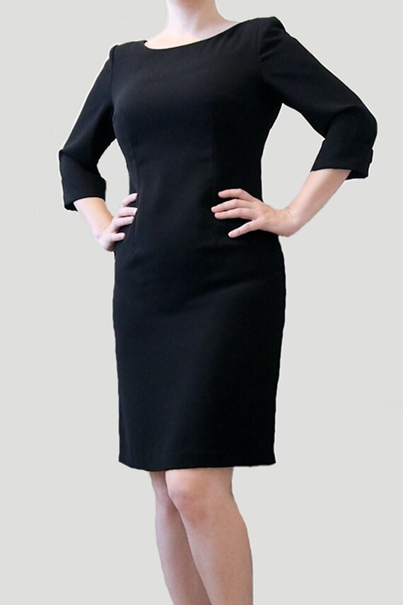 Vintage 60s-Inspired 3/4-Sleeve Little Black Dres… - image 1