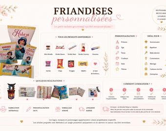 Friandises personnalisées – Chocolats, Bonbons & Gourmandises | Tous thèmes | Anniversaire, Baptême, Mariage