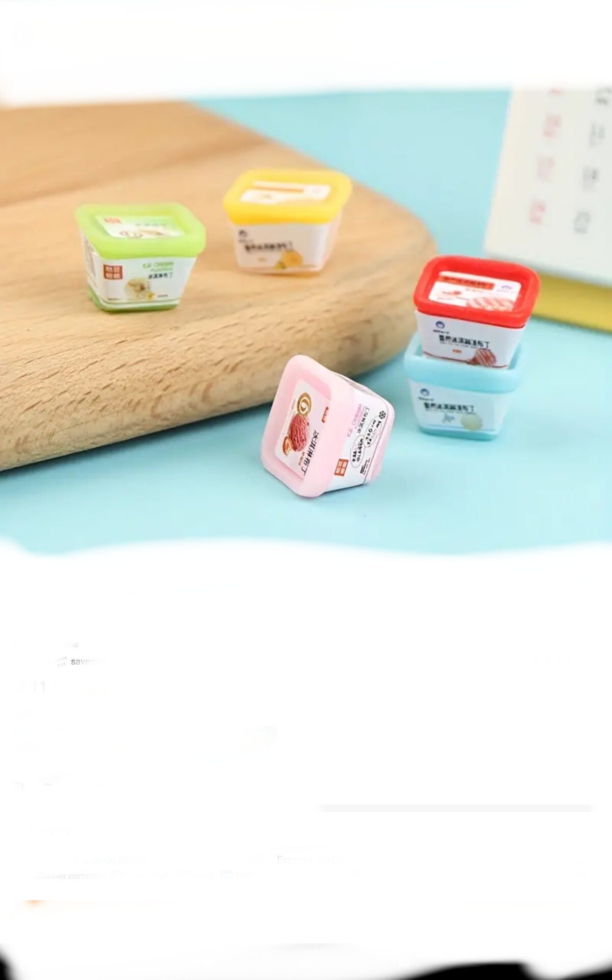 Five Mini Ice Cream Tubs for Dolls House Etsy