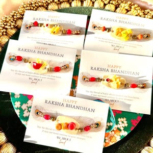 JALEBI DHOKLA Food Lover KIDS Rakhi | Raksha Bandhan | Rakhri | Brother Sister Bracelet- Indian Embroidery Minimalist Thread,Wrist Band 2025