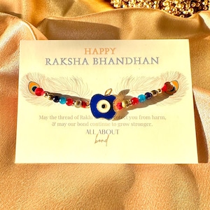 Apple KIDS Rakhi | Raksha Bandhan-Rakhri- Brother Sister Evil Eye rakhi- Indian Embroidery Minimalist Thread,Wrist Band 2025