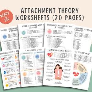 Attachment Theory Worksheets, Attachment Styles Guide, Therapy Handouts, Psychology Tools, Mental Health Printable, Secure Attachment, PDF