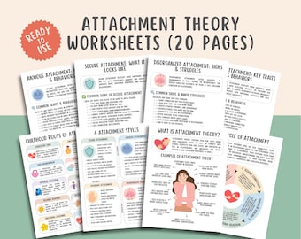 Attachment Theory Worksheets, Attachment Styles Guide, Therapy Handouts, Psychology Tools, Mental Health Printable, Secure Attachment, PDF