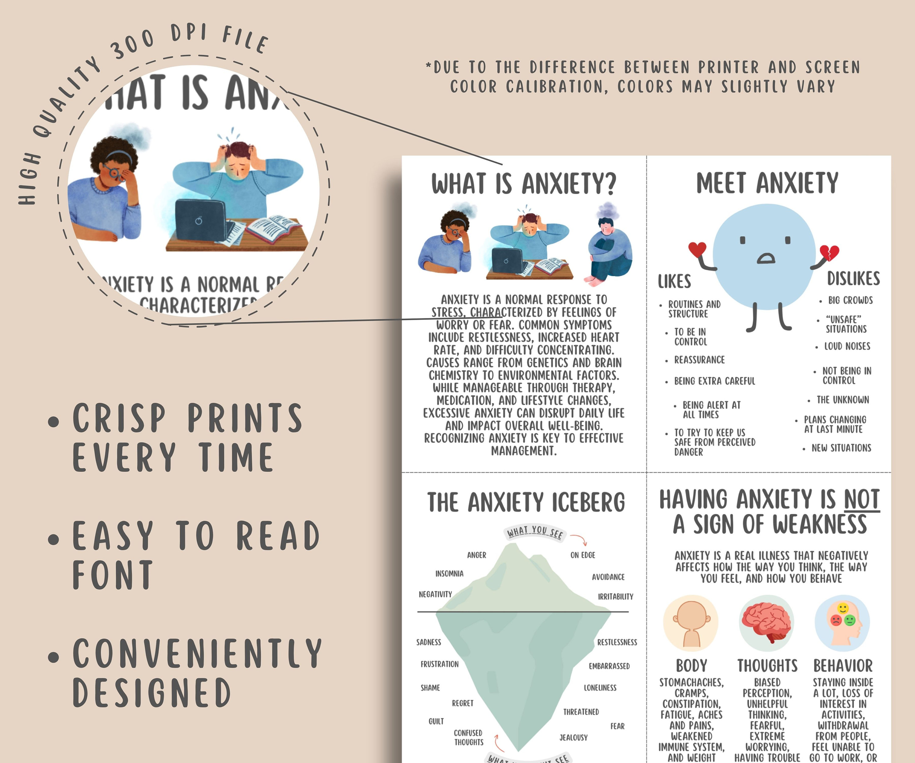 52 Anxiety Coping Skill Cards, Social Anxiety Relief Grounding ...