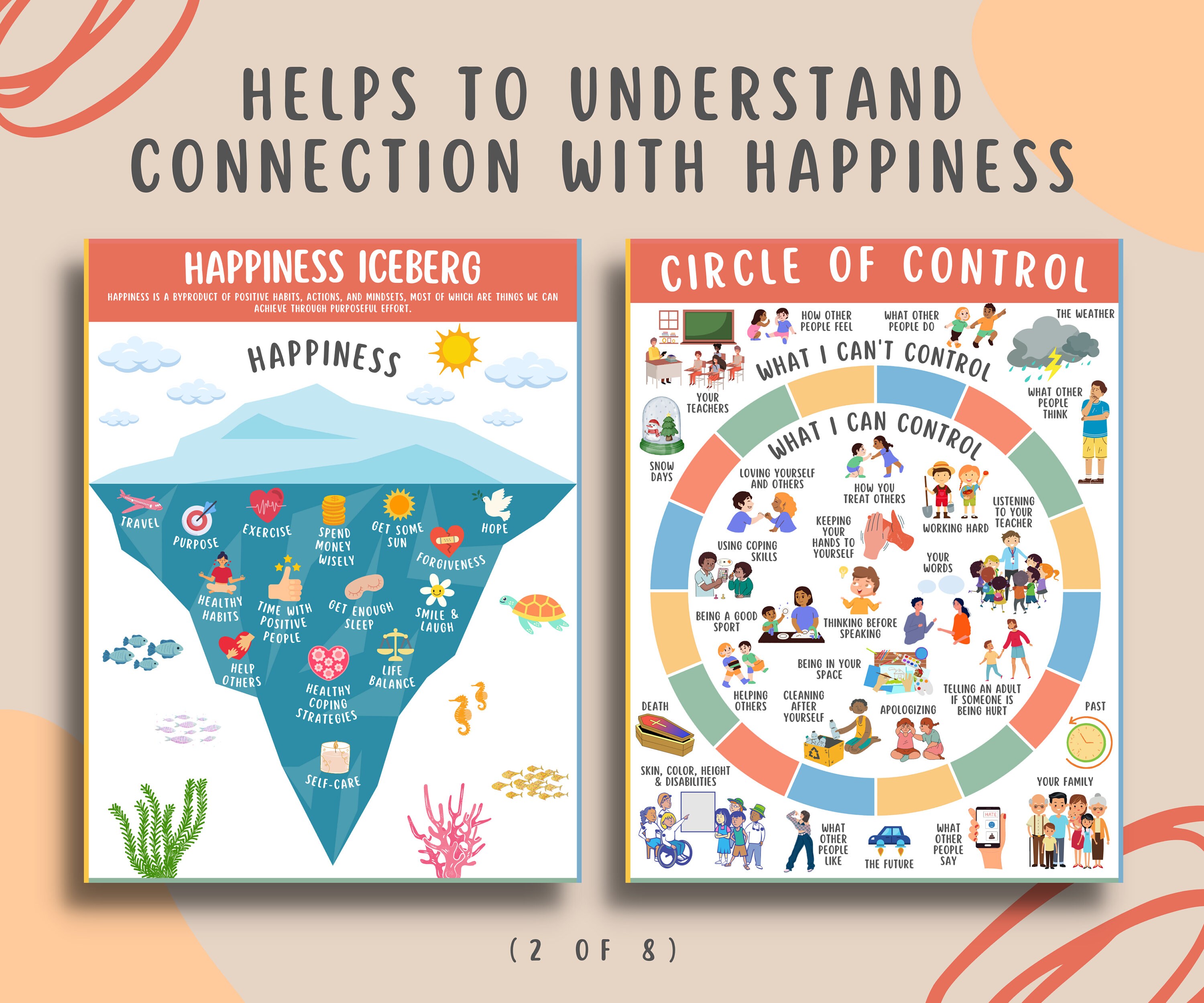 Mental Health Coping Skills Printable Bundle for Kids & Teens, 8 Pages ...