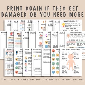 Trauma Focused Worksheets + Cheatsheet for Kids (26 Pages), Unhelpful Thoughts, Emotional Regulation, CBT Coping Skills, Child Counseling