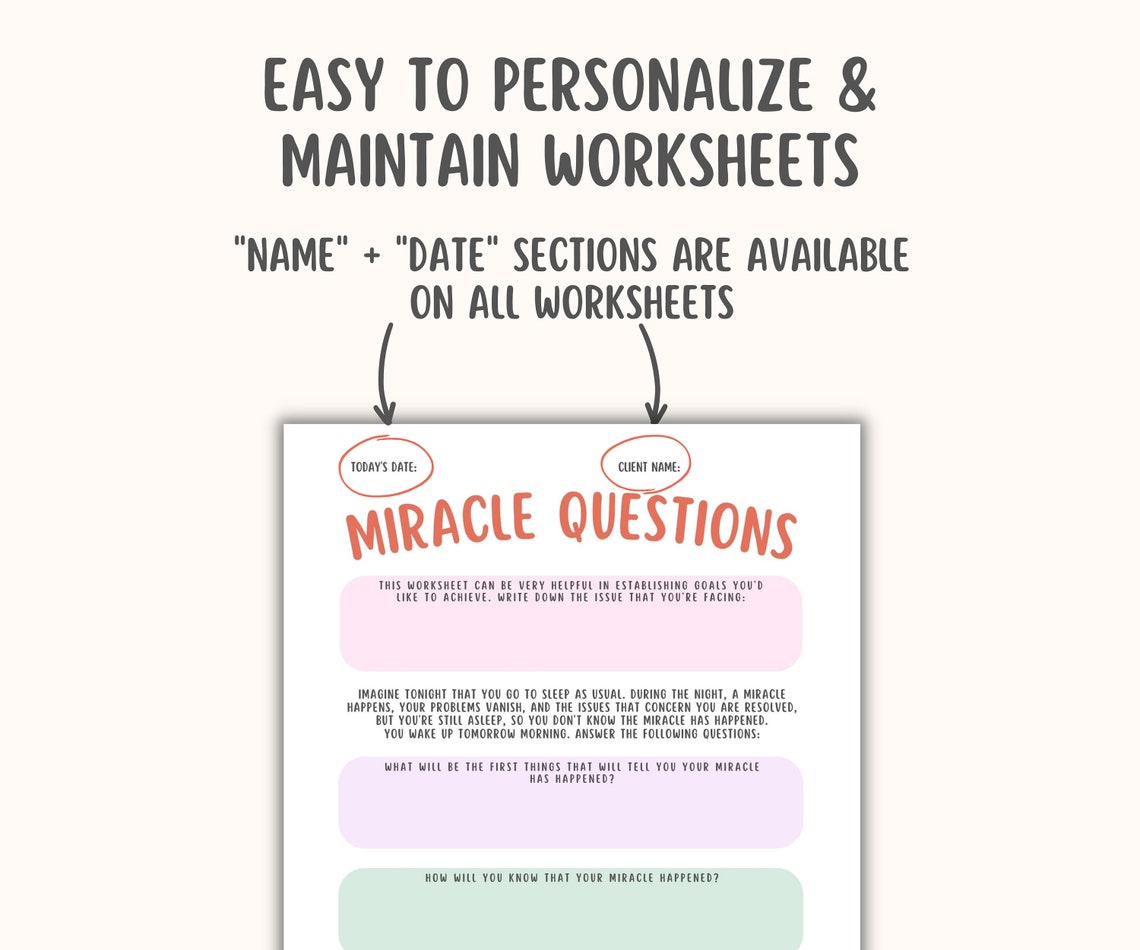 Solution Focused Therapy Worksheets SFBT Worksheets SFBT - Etsy