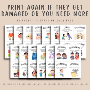 52 Strength Based Cards for Self-Esteem, Mental Health Coping Tools Therapists, School Counselors, Calming Corner Techniques, Calm Down PDF