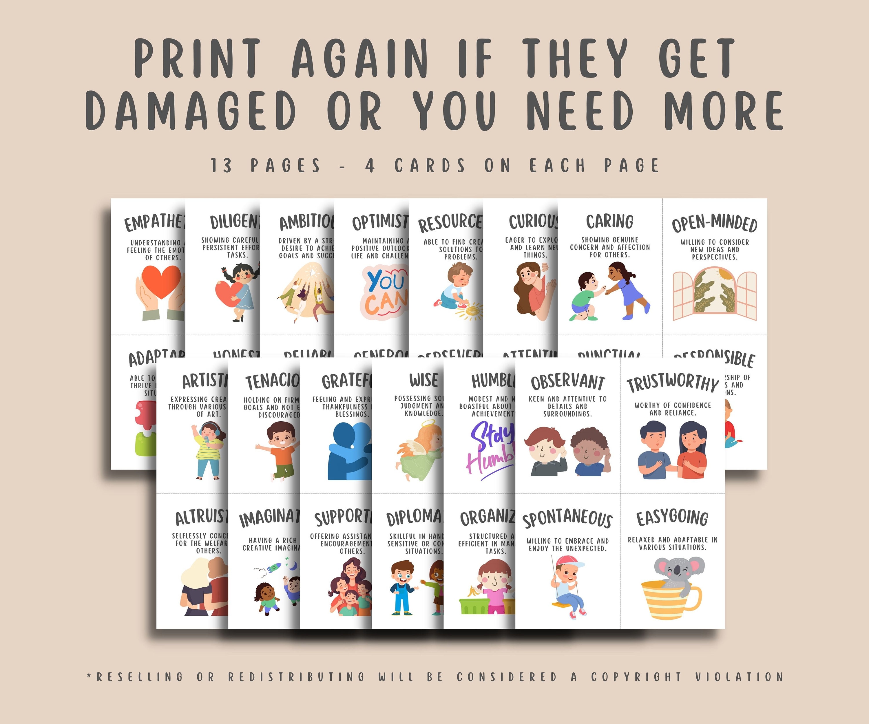 52 Strength Based Cards for Self-esteem, Mental Health Coping Tools ...