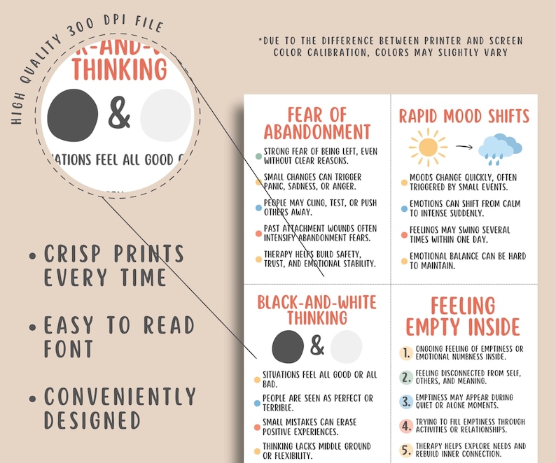 52 BPD Flashcards, Borderline Personality Disorder Skills, DBT Coping ...