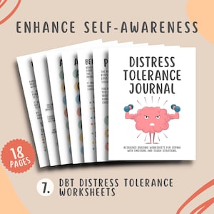115 DBT Coping Skills Worksheets, Interpersonal Relationships, Distress Tolerance, Personal Boundaries, Emotional Regulation