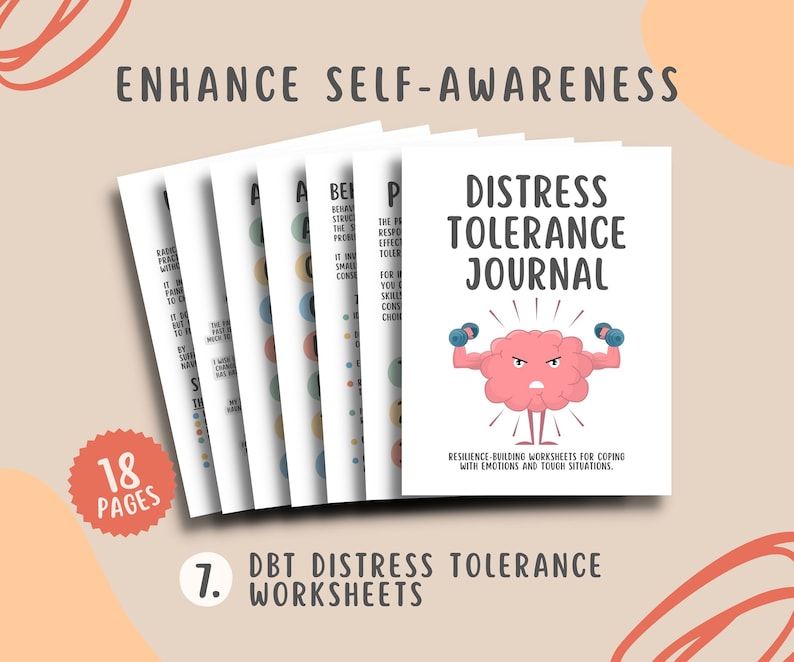 115 DBT Coping Skills Worksheets, Interpersonal Relationships, Distress Tolerance, Personal Boundaries, Emotional Regulation