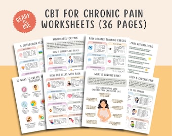 CBT for Chronic Pain Worksheets, Psychological Thinking Errors Progressive Muscle Relaxation, Reframing Negative Thoughts, Balanced Thoughts