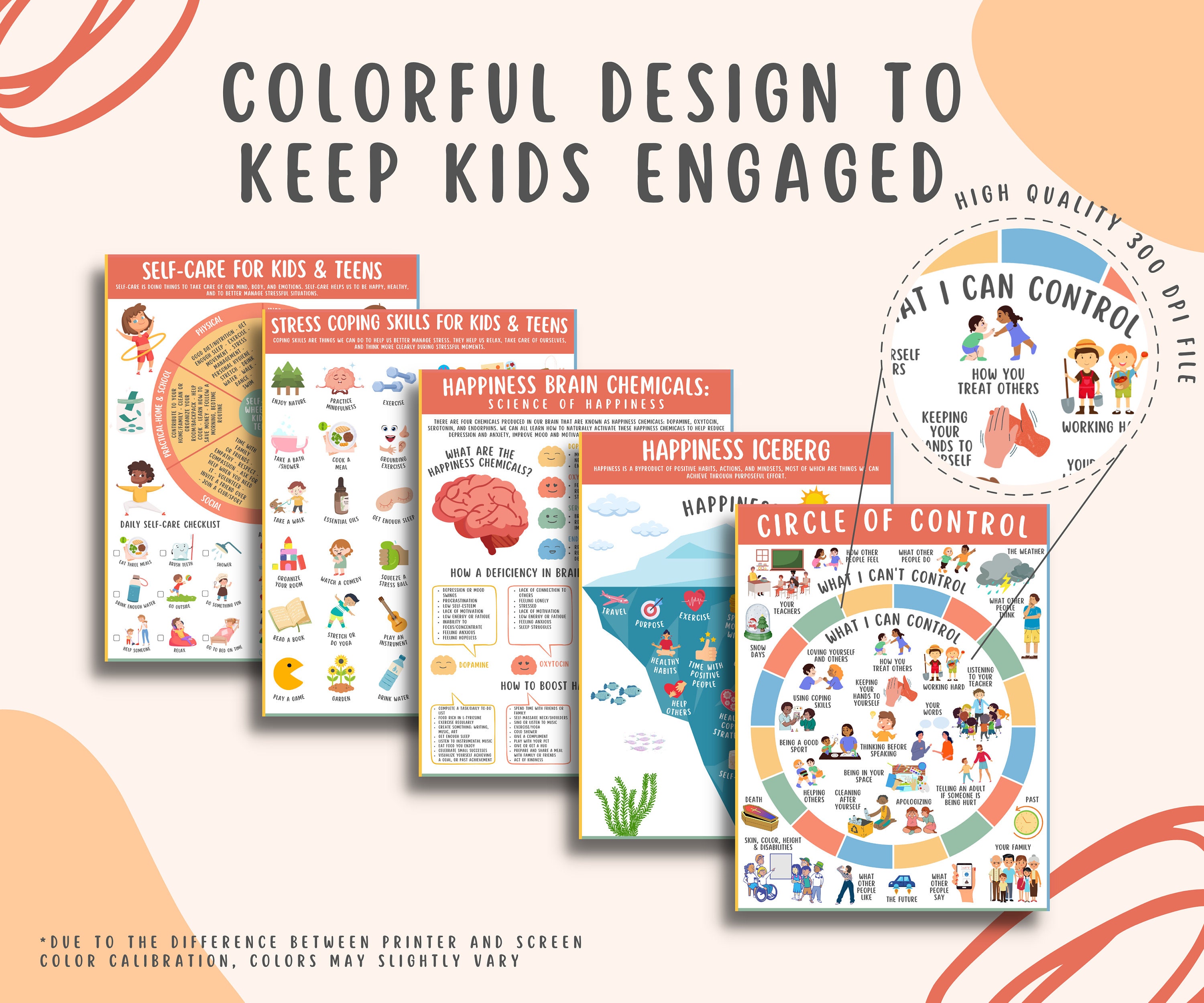 Mental Health Coping Skills Printable Bundle for Kids & Teens, 8 Pages ...