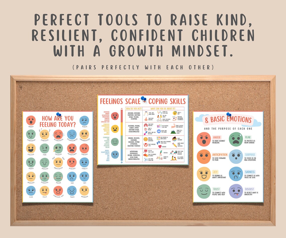 Feelings Coping Skills for Teens & Kids Emotions Scale Chart - Etsy UK