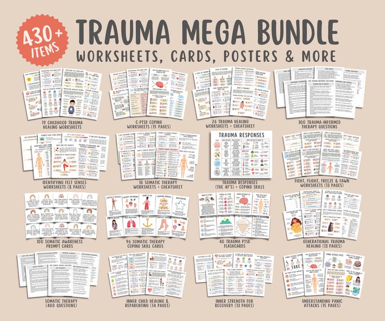 Trauma Mega Bundle, (430+ Items) Childhood Trauma Healing, Somatic ...