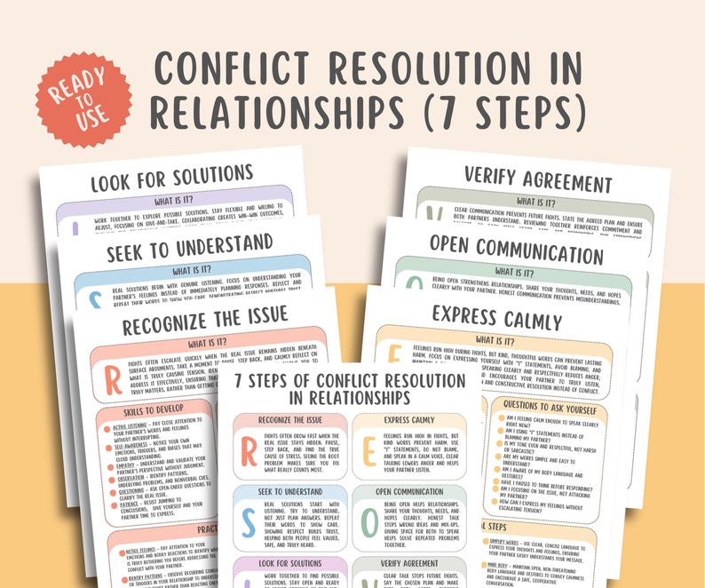 Conflict Resolution in Relationships (7 Steps), Communication Guide ...