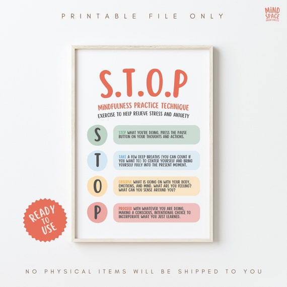 Stop Grounding Technique Coping Skills Coping Strategies Etsy Australia