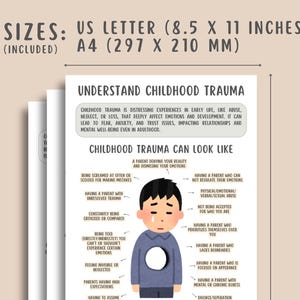 Childhood Trauma Healing Worksheets (19 Pages), Reparenting Inner Child Healing,  Somatic Coping Skills, PTSD, Crisis Therapy, Panic Attacks