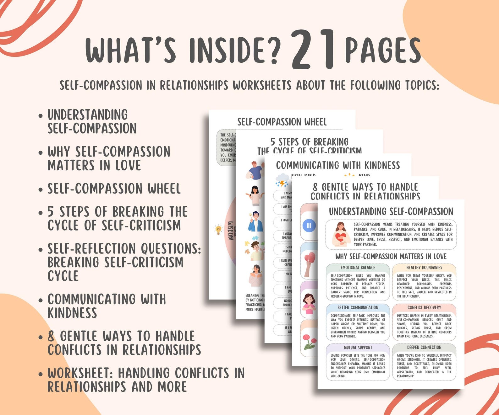 Self Compassion Worksheets, Relationship Healing, Couples Therapy ...