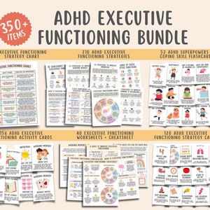 ADHD Executive Functioning Bundle (250+ Items) Self-regulation, Executive Functioning Activities & Wheel, Emotional Regulation Coping Skills