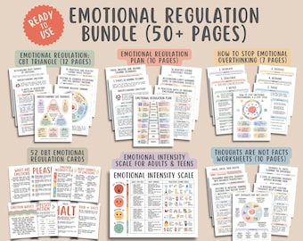 Emotional Regulation Bundle, DBT Coping Skills, Distress Tolerance, Anger Management, Anxiety Relief, Impulse Control, Self Regulation