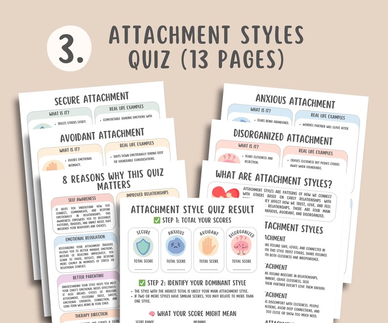 Attachment Styles Bundle (60 Pages), Attachment Theory Worksheets ...