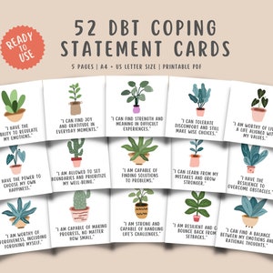 52 DBT Coping Flashcards, Dialectische Gedragstherapie Verklaringen, BPD Zelfhulp Kalmerende Therapie Kantoor Decor, Borderline, Geestelijke Gezondheid