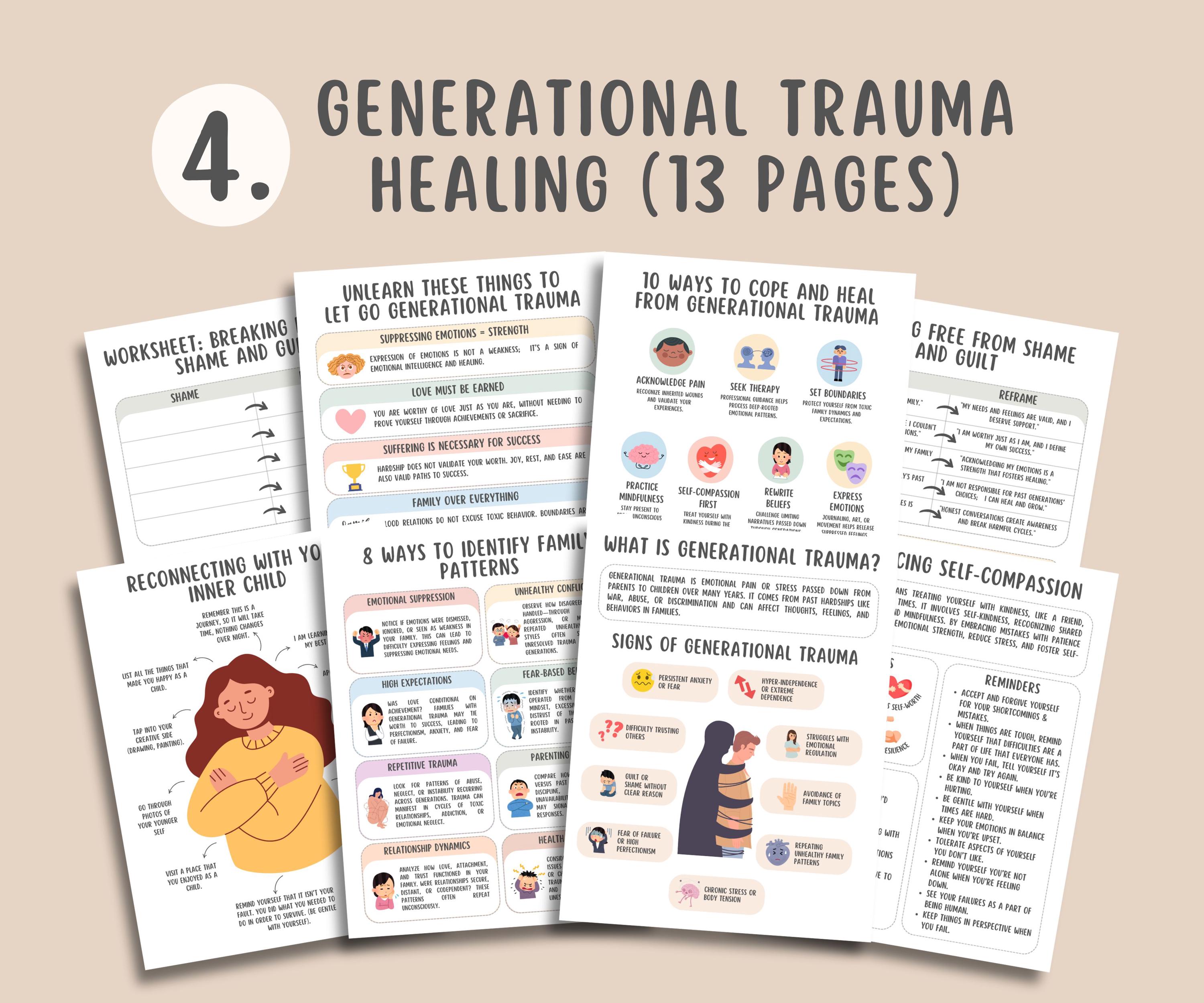 PTSD Trauma Healing Worksheets Bundle (100+ Pages) Childhood Trauma ...