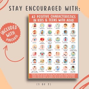 ADHD Coping Skills Bundle for Kids Teens (7 Pages Set) Mental Health ...