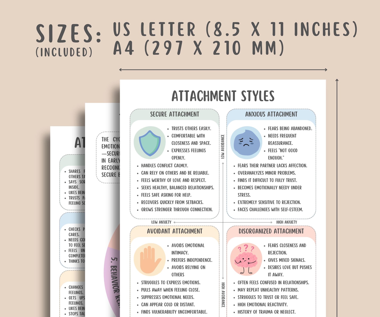 Pages Attachment Attachment Styles Bundle (60 Pages), Attachment Theory Worksheets ...