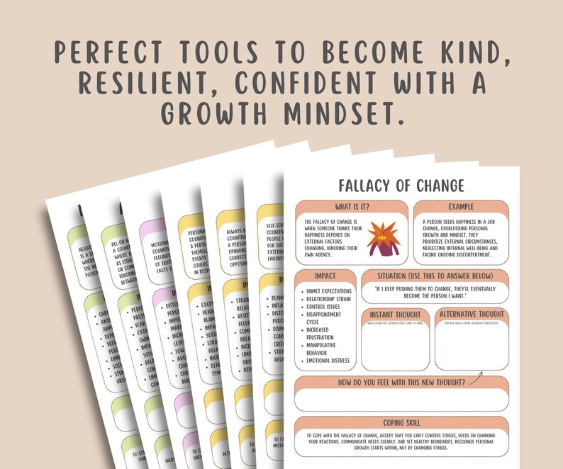27 Cognitive Distortion Worksheets Cheatsheet, Thinking Errors ...