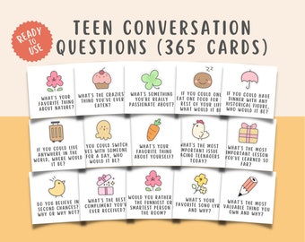 365 Teen Conversation Cards for Counseling, Family Therapy, Conversation Starter Question Therapy Tools, Group Therapy, Parenting Tools