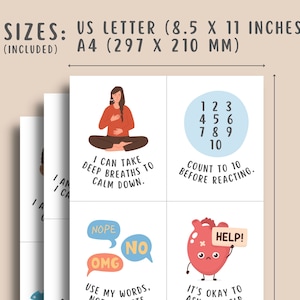 28 Anger Coping Skills Flashcards Calming Corner, Understanding Angry Child Mental Health Awareness Grounding Strategies School Counselor