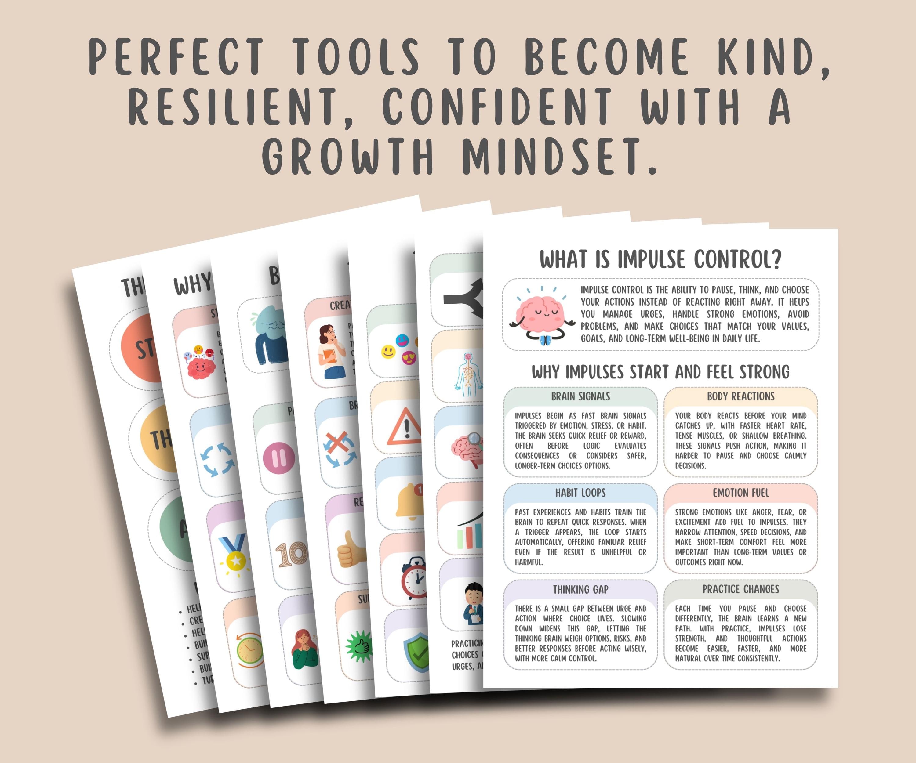Stop Think Act Impulse Control Worksheets, Self Control Skills, CBT ...
