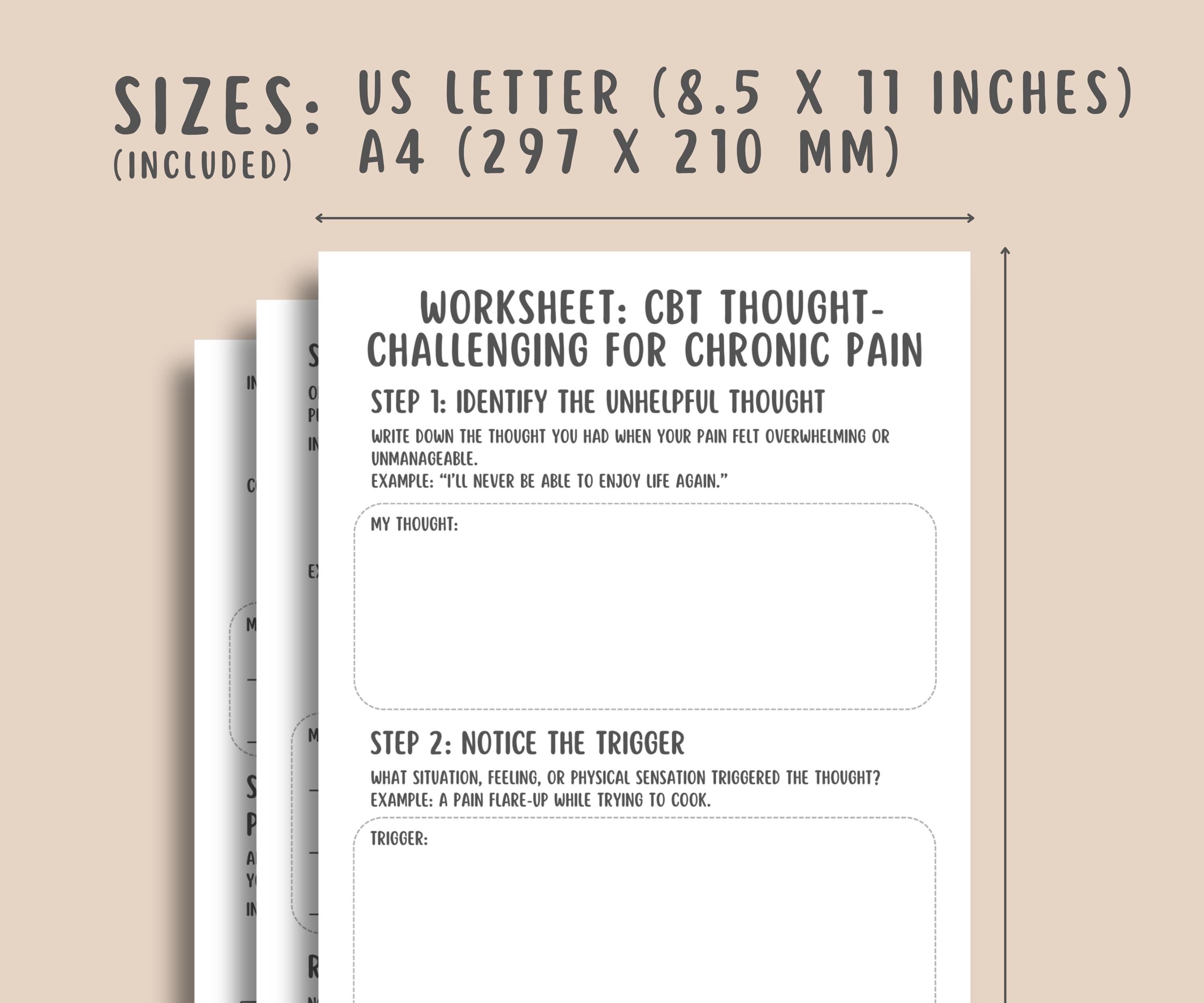 CBT for Chronic Pain Worksheets, Psychological Thinking Errors ...