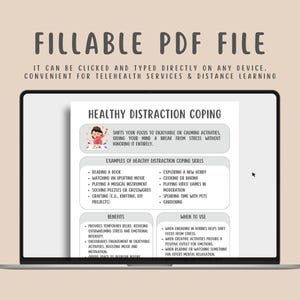 8 Types of Coping Skills Worksheets, Emotional Regulation, Depression and Anxiety Relief, Self-Care, PTSD, Grounding Strategy Mental Health