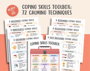 Coping Skills Toolbox, Calming Techniques, Anxiety Relief, Stress Management, Emotional Regulation, ADHD Support, Autism, DBT, CBT Grounding