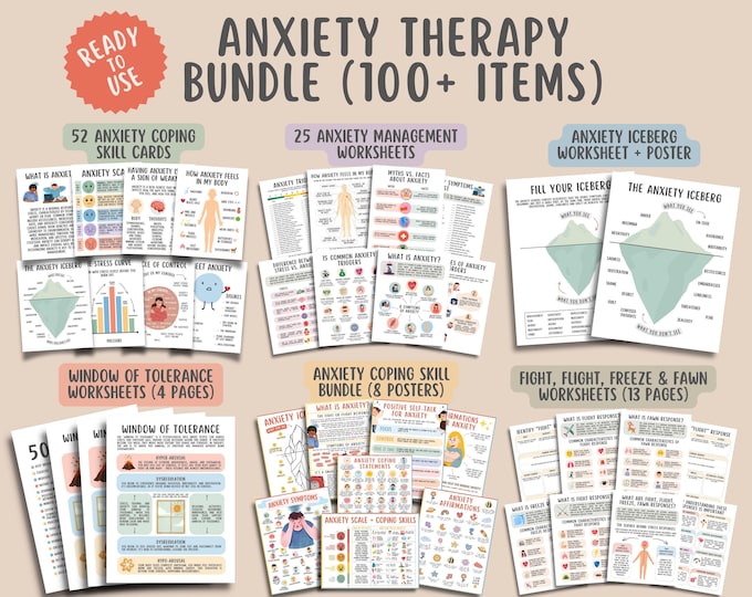 Feelings Emotions Coping Skills Bundle Set for Teens Kids 8 Pgs, Social ...