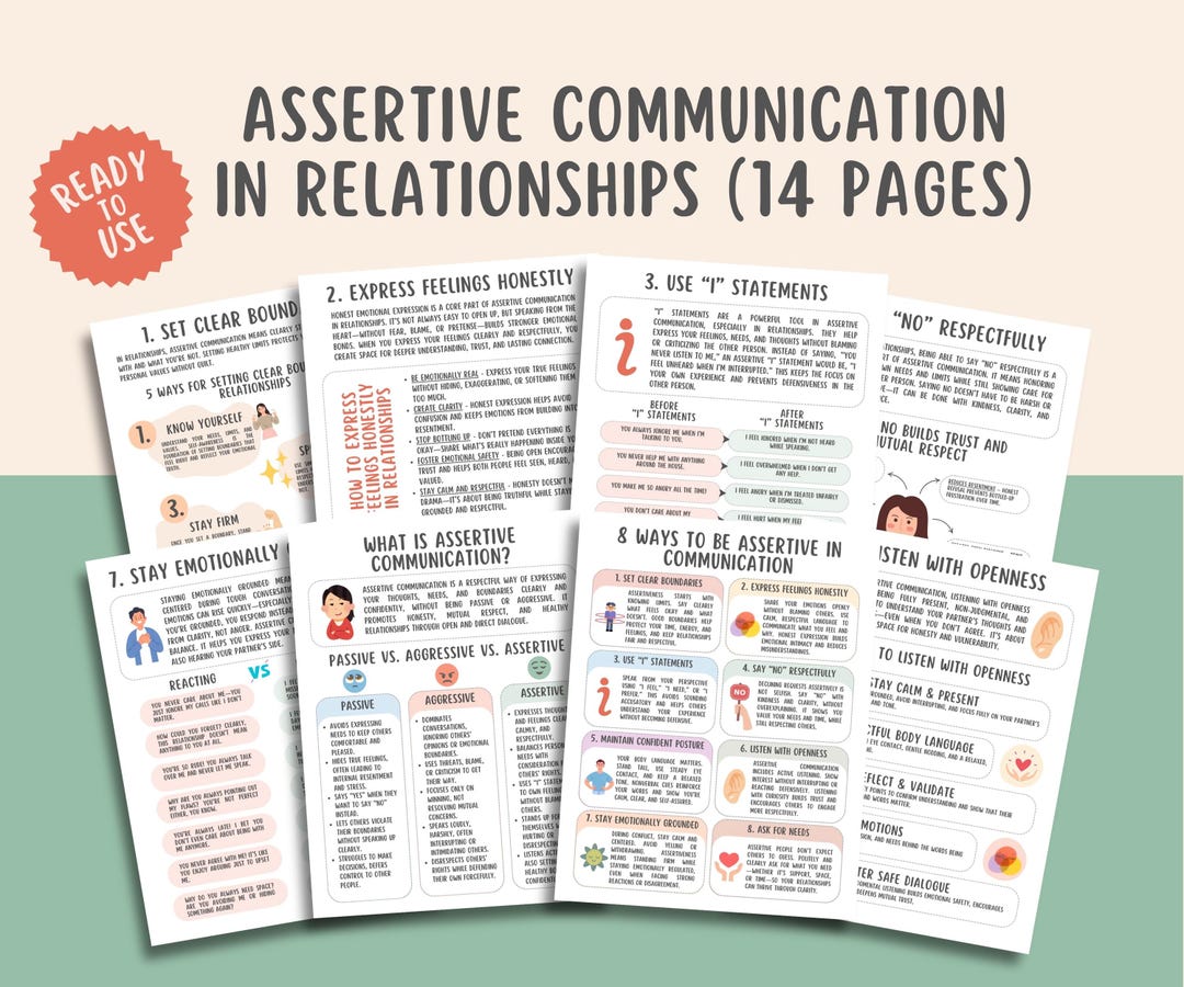 Assertive Communication Workbook (14 Pages), Relationship Boundaries ...
