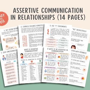 Assertive Communication Workbook (14 Pages), Relationship Boundaries, Couples Therapy Tool, Mental Health, Self-Help, Communication Guide