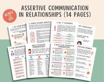 Assertive Communication Workbook (14 Pages), Relationship Boundaries, Couples Therapy Tool, Mental Health, Self-Help, Communication Guide