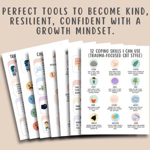 Trauma Focused Worksheets + Cheatsheet for Kids (26 Pages), Unhelpful Thoughts, Emotional Regulation, CBT Coping Skills, Child Counseling