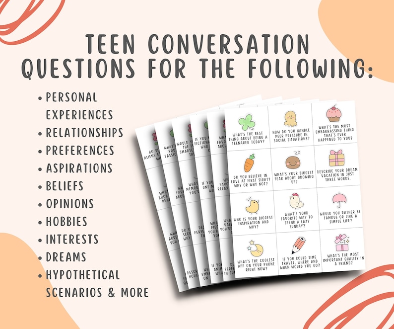 365 Teen Conversation Cards for Counseling, Family Therapy, Conversation Starter Question Therapy Tools, Group Therapy, Parenting Tools