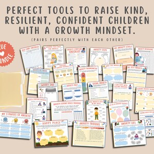25 Anxiety Worksheets Bundle for Kids & Teens, Mental Health Counseling ...