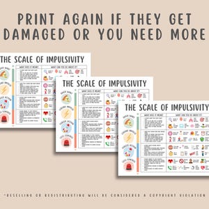 Scale of Impulsivity, Impulse Control, Self Control Worksheet, ADHD Coping Skills, CBT Tool, Therapy Printable, Emotional Regulation Guide