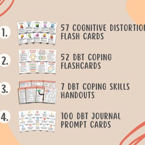 DBT Mega Bundle, DBT Coping Skills Posters Flashcards Worksheets, DBT Cheat Sheet, Emotional Regulation, Mental Health Counseling Resources
